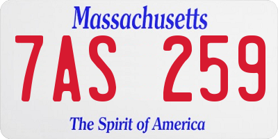 MA license plate 7AS259