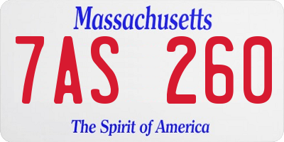 MA license plate 7AS260
