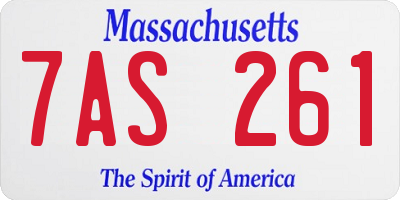 MA license plate 7AS261