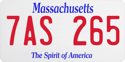 MA license plate 7AS265