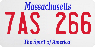 MA license plate 7AS266