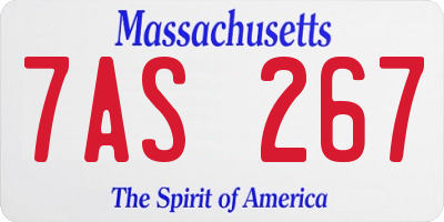 MA license plate 7AS267