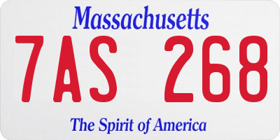 MA license plate 7AS268