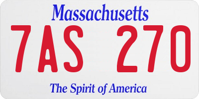 MA license plate 7AS270