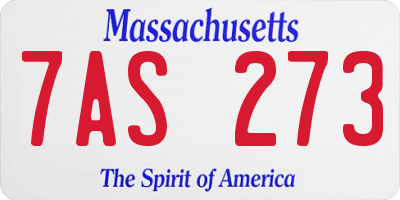 MA license plate 7AS273