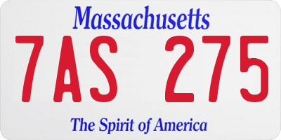 MA license plate 7AS275