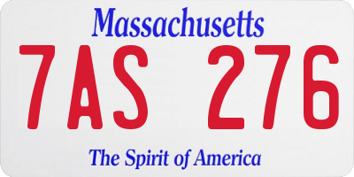 MA license plate 7AS276