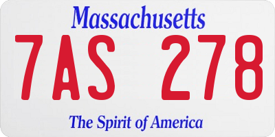 MA license plate 7AS278