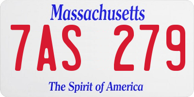 MA license plate 7AS279