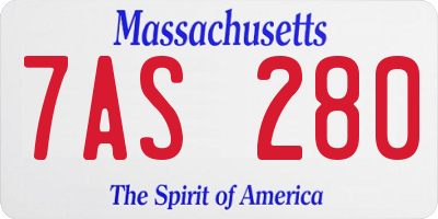 MA license plate 7AS280
