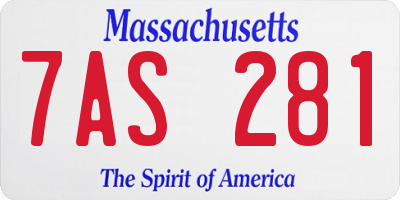 MA license plate 7AS281