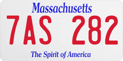 MA license plate 7AS282