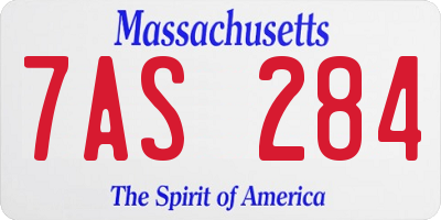 MA license plate 7AS284