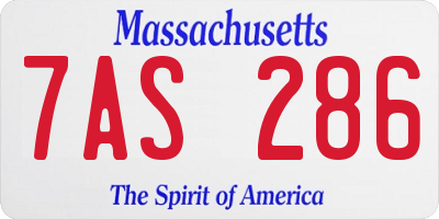 MA license plate 7AS286