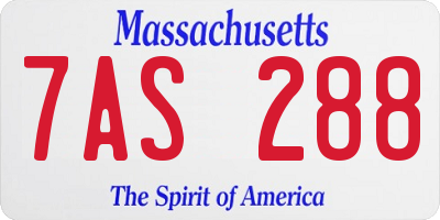 MA license plate 7AS288