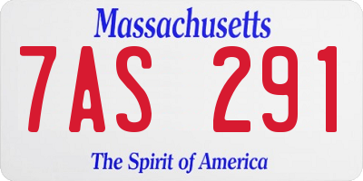 MA license plate 7AS291