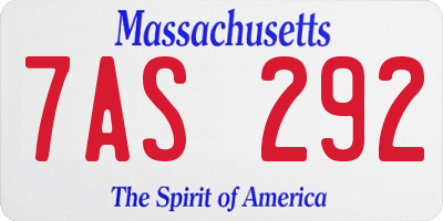 MA license plate 7AS292