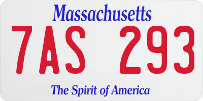 MA license plate 7AS293