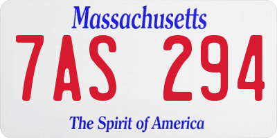 MA license plate 7AS294