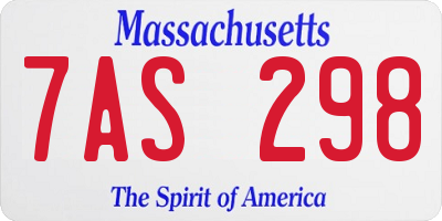 MA license plate 7AS298