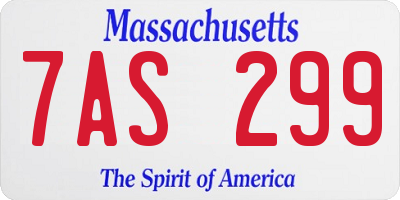 MA license plate 7AS299