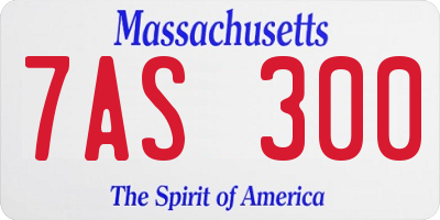 MA license plate 7AS300