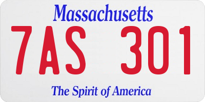 MA license plate 7AS301