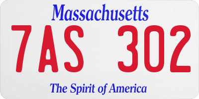 MA license plate 7AS302