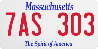 MA license plate 7AS303