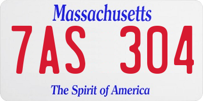 MA license plate 7AS304