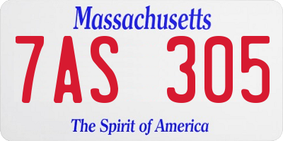 MA license plate 7AS305