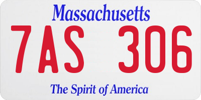 MA license plate 7AS306