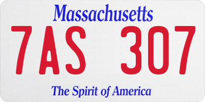 MA license plate 7AS307