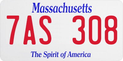MA license plate 7AS308