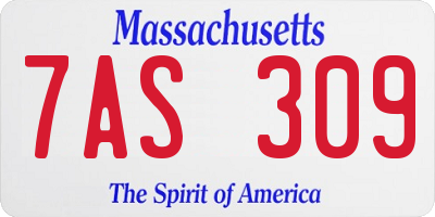MA license plate 7AS309