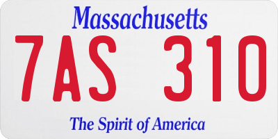 MA license plate 7AS310