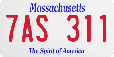 MA license plate 7AS311