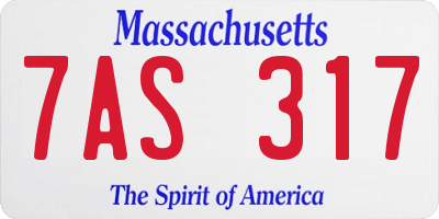 MA license plate 7AS317