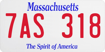 MA license plate 7AS318