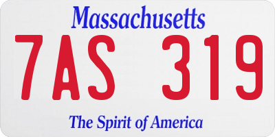 MA license plate 7AS319