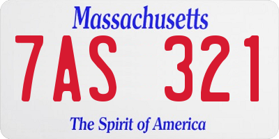 MA license plate 7AS321