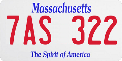 MA license plate 7AS322