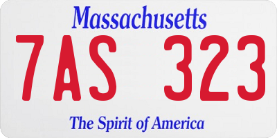 MA license plate 7AS323