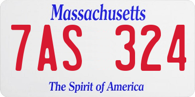 MA license plate 7AS324