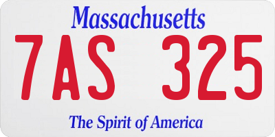 MA license plate 7AS325
