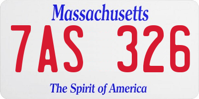 MA license plate 7AS326