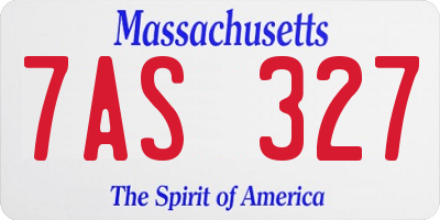 MA license plate 7AS327