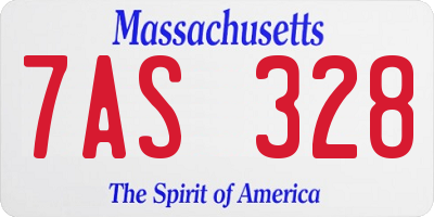 MA license plate 7AS328