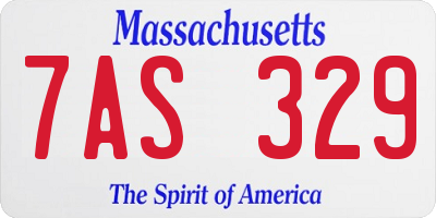 MA license plate 7AS329