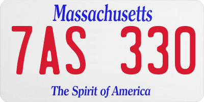 MA license plate 7AS330